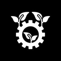 Öko Dienstleistungen Glyphe invertiert Symbol Design vektor