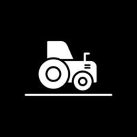 traktor glyf omvänd ikon design vektor