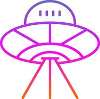 utomjording rymdskepp linje lutning ikon design vektor