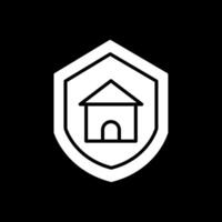 Zuhause Schutz Glyphe invertiert Symbol Design vektor