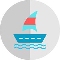 segling båt platt skala ikon design vektor