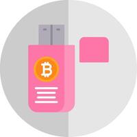 bitcoin kör platt skala ikon design vektor