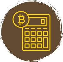 bitcoin kalkylator linje lutning ikon design vektor