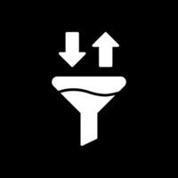 Trichter Glyphe invertiert Symbol Design vektor
