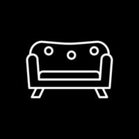 soffa linje omvänd ikon design vektor