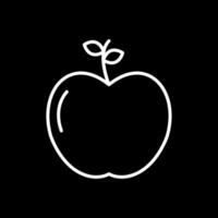 Apfel Linie invertiert Symbol Design vektor