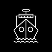 Schiff Linie invertiert Symbol Design vektor