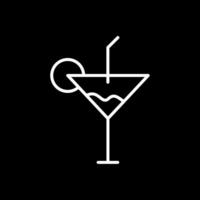 Cocktail Linie invertiert Symbol Design vektor