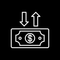 Dollar Rechnung Linie invertiert Symbol Design vektor