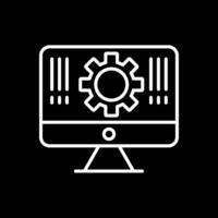 Monitor Linie invertiert Symbol Design vektor