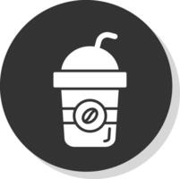 latte glyf skugga cirkel ikon design vektor