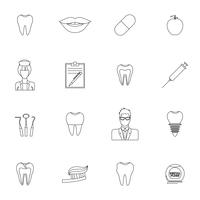 Zahnmedizinische Ikonen umreißen vektor