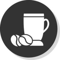 latte glyf skugga cirkel ikon design vektor