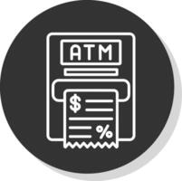 Bankomat maskin glyf på grund av cirkel ikon design vektor