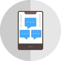 mobil chatt info platt skala ikon design vektor