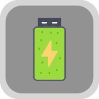batteri status platt runda hörn ikon design vektor