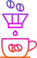 kaffe filtrera linje lutning ikon design vektor