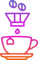 kaffe filtrera linje lutning ikon design vektor