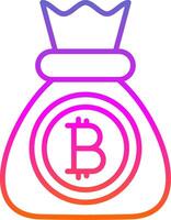 bitcoin linje lutning ikon design vektor