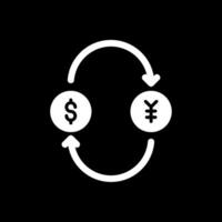 Forex Glyphe invertiert Symbol Design vektor