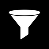 Trichter Glyphe invertiert Symbol Design vektor