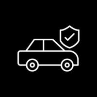 Auto Versicherung Linie invertiert Symbol Design vektor