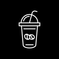 Kaffee Shake Linie invertiert Symbol Design vektor