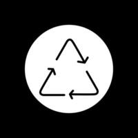 recyceln Glyphe invertiert Symbol Design vektor