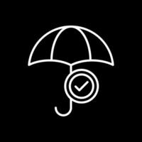 paraply linje omvänd ikon design vektor