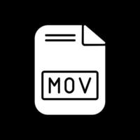 mov Datei Glyphe invertiert Symbol Design vektor