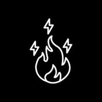 elektrisch Feuer Linie invertiert Symbol Design vektor