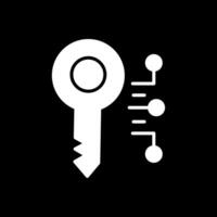digital nyckel glyf omvänd ikon design vektor