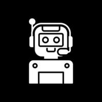 Roboter Glyphe invertiert Symbol Design vektor