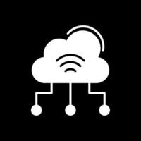 Wolke Computing Glyphe invertiert Symbol Design vektor