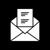 Email Glyphe invertiert Symbol Design vektor