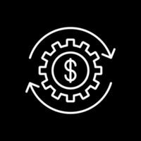 Geld Arbeiten Linie invertiert Symbol Design vektor