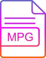 mpg fil formatera linje lutning ikon design vektor