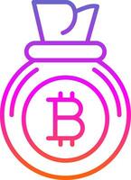 Bitcoin Tasche Linie Gradient Symbol Design vektor