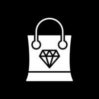 Einkaufen Tasche Glyphe invertiert Symbol Design vektor