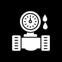 Wasser Meter Glyphe invertiert Symbol Design vektor