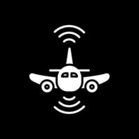 Flugzeug Glyphe invertiert Symbol Design vektor