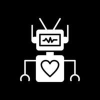 Roboter Glyphe invertiert Symbol Design vektor