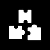 Puzzle Glyphe invertiert Symbol Design vektor