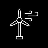 Wind Turbine Linie invertiert Symbol Design vektor