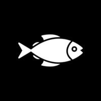 fisk glyf omvänd ikon design vektor