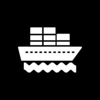 behållare fartyg glyf omvänd ikon design vektor