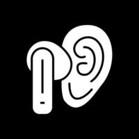 Ohrhörer Glyphe invertiert Symbol Design vektor
