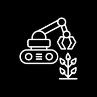 jordbruks robot linje omvänd ikon design vektor