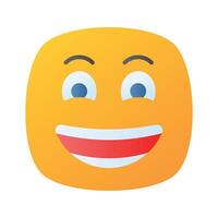 begeistert Emoji Symbol, glücklich Gesicht Design vektor