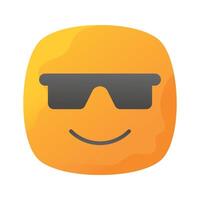 glasögon på emoji ansikte som visar begrepp ikon av Häftigt emoji, stolt emoji vektor